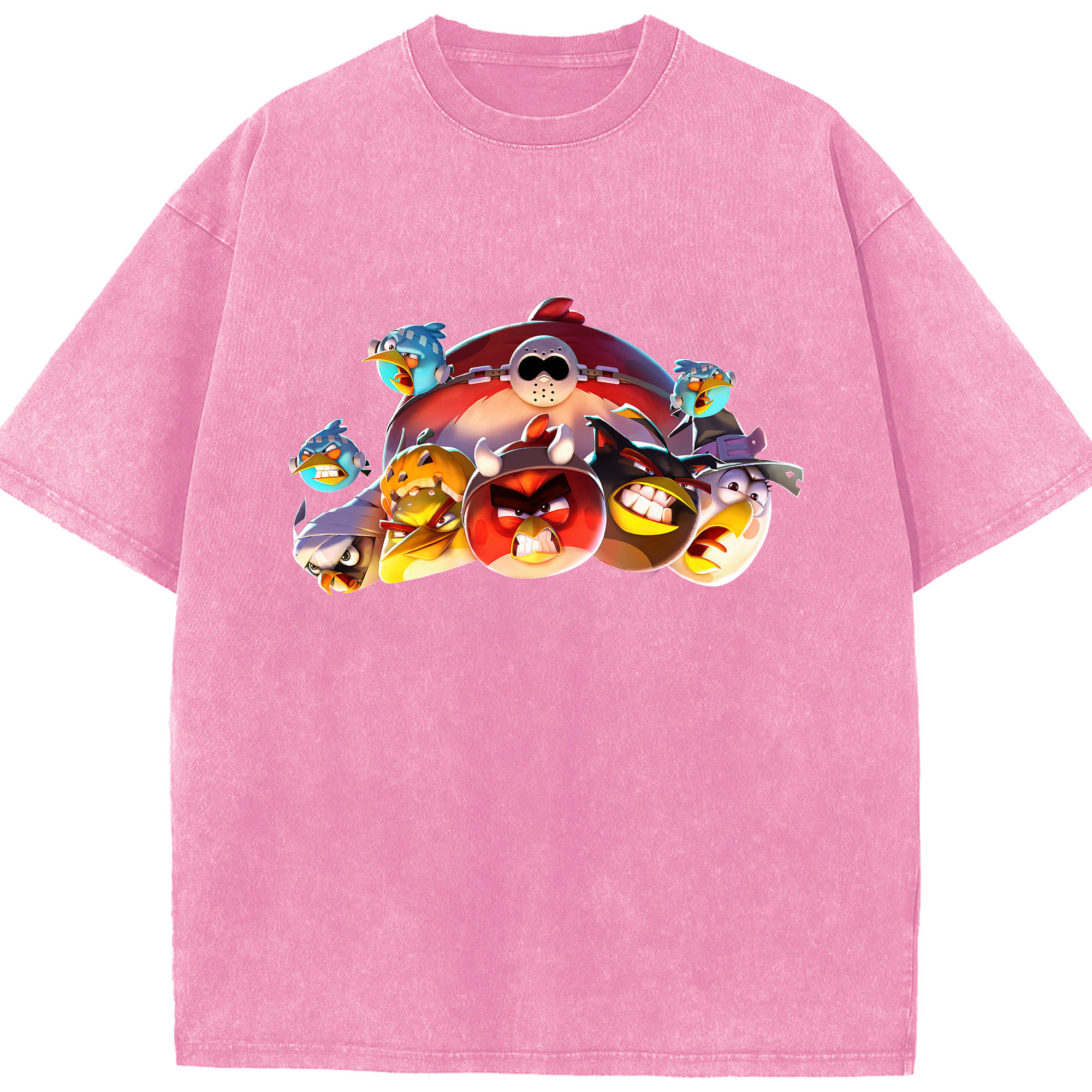 （画像用） Angry Birds アングリーバード 綿100% ヴィンテージ風 半袖Tシャツ（フロントプリント）